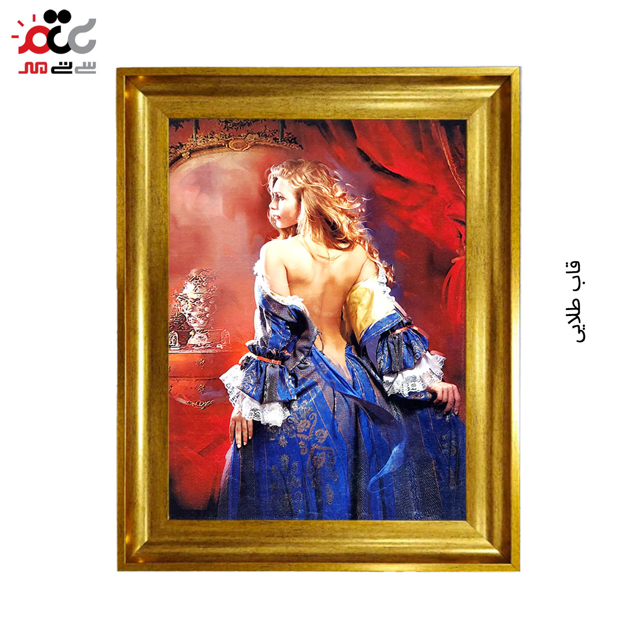 تابلو فرش چاپی طرح بانو کد 13018 سایز 60×40 سانتی متری