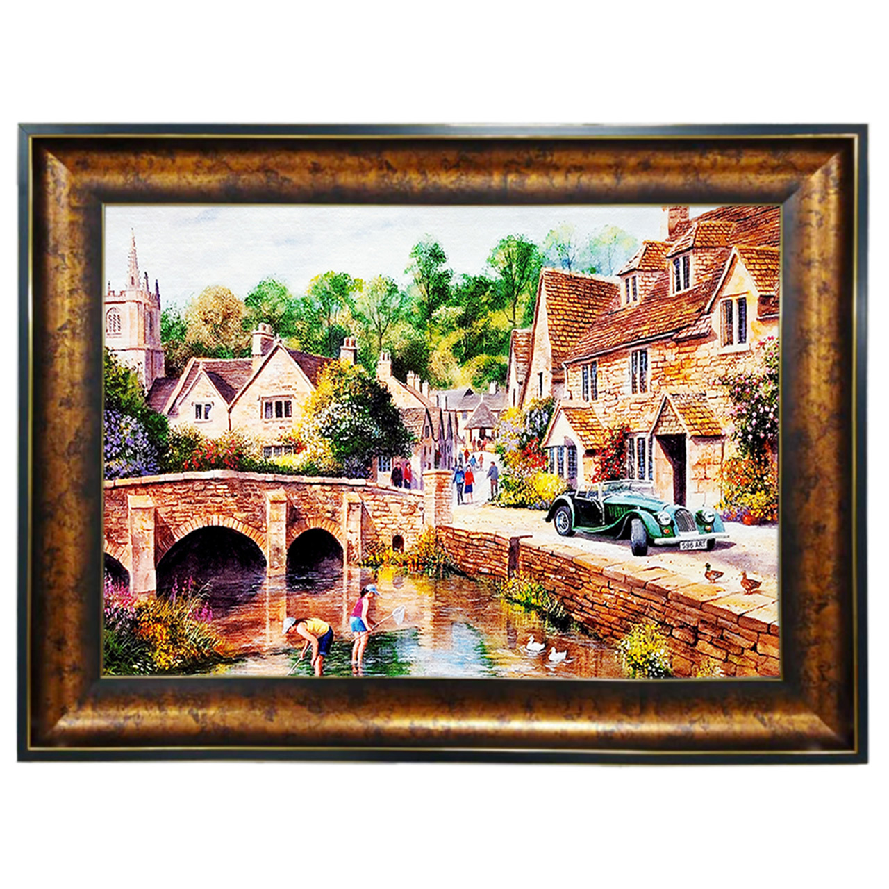 تابلو فرش چاپی طرح دریاچه کد 10158 سایز 100×50 سانتی متری