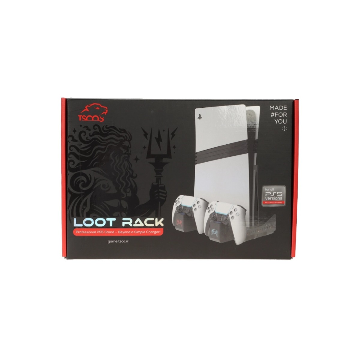 استند کنسول و شارژر دسته بازی TSCO PS5 مدل Loot Rack TGS18 - مشکی (گارانتی 18 ماهه تسکو)