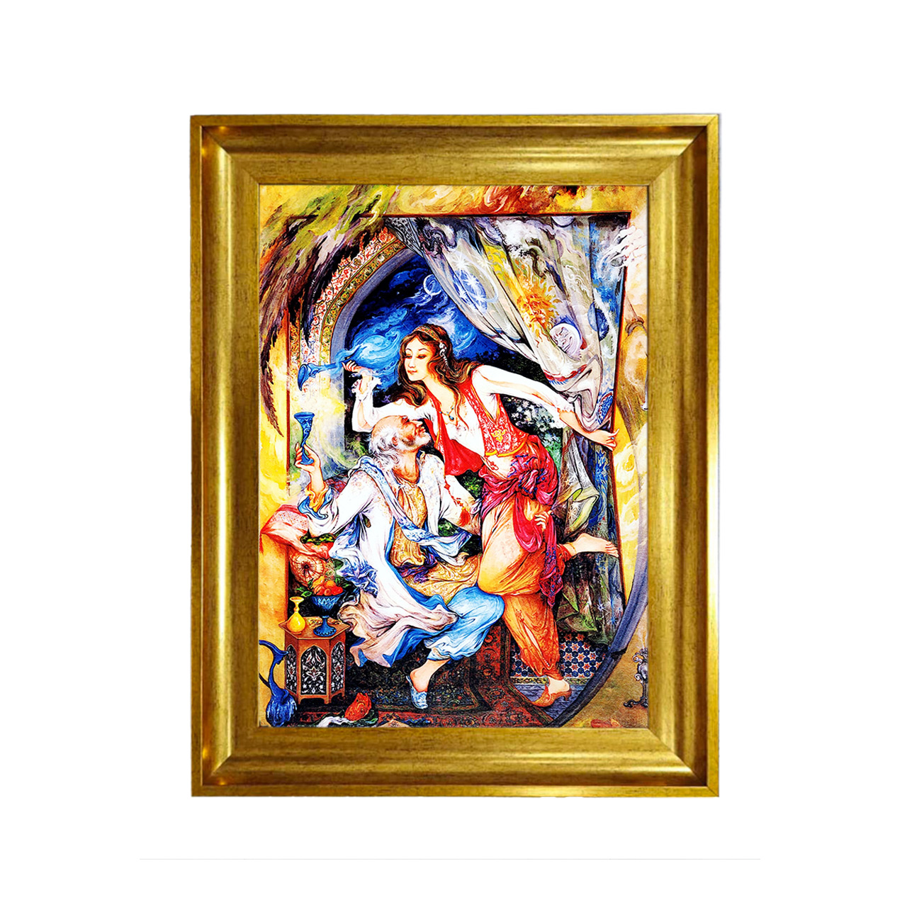 تابلو فرش چاپی طرح مینیاتوری کد 16027 سایز 50×50 سانتی متری