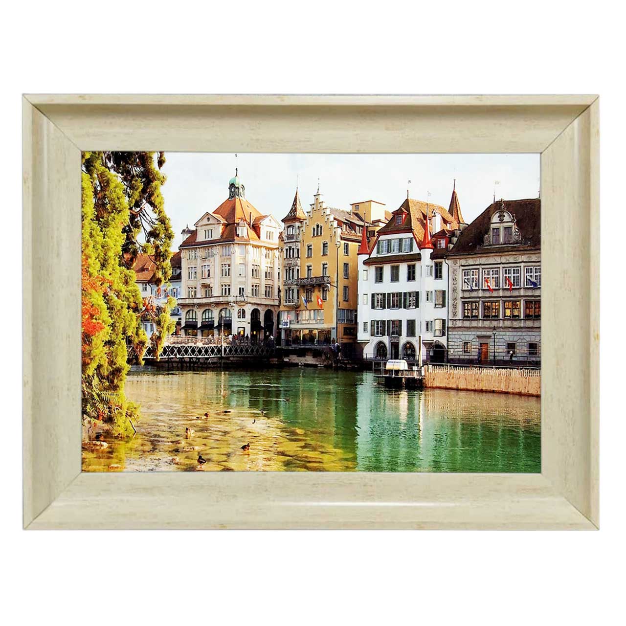 تابلو فرش چاپی طرح دریاچه کد 10043 سایز 70×50 سانتی متری