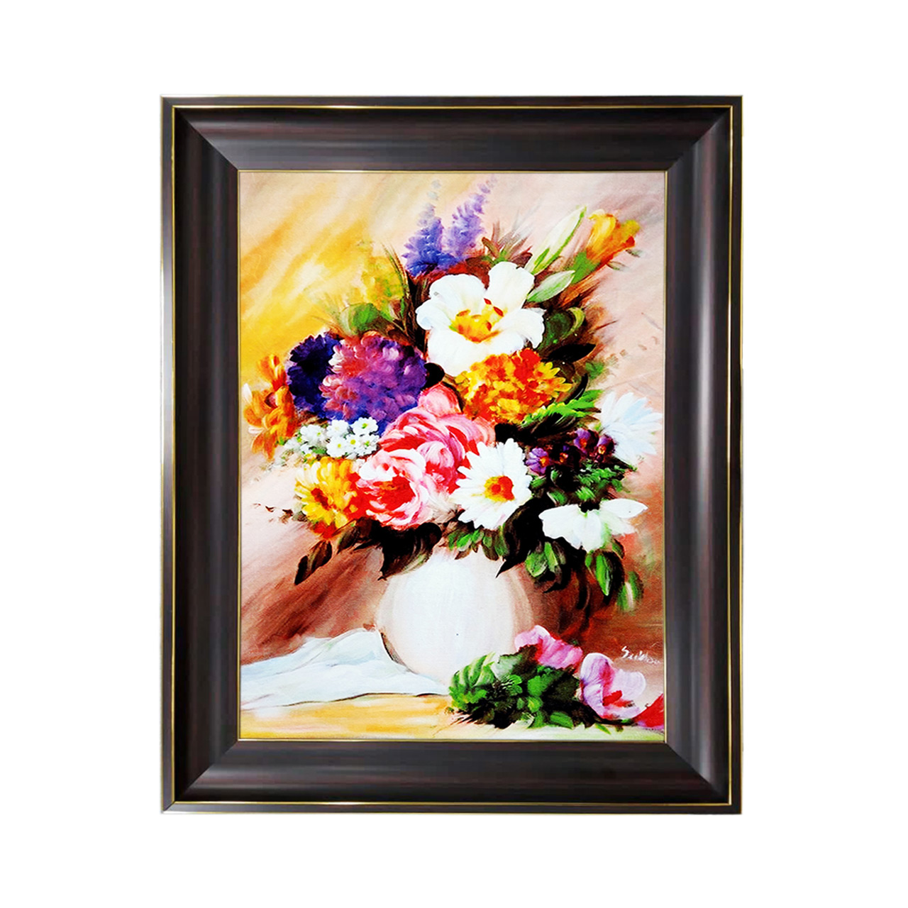 تابلو فرش چاپی طرح گل کد 12329 سایز 60×40 سانتی متری