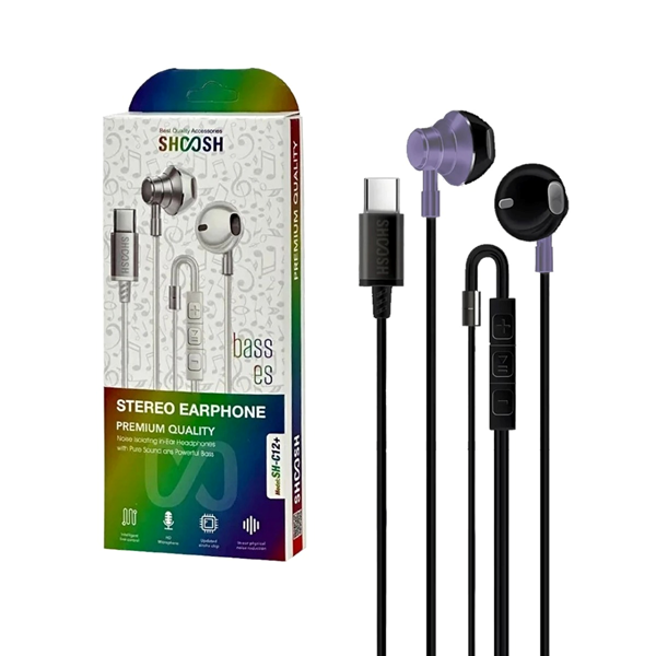 هندزفری با سیم با پورت Shoosh Type-C مدل +SH-C12 - یاسی - SMO
