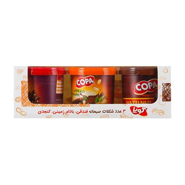 شکلات صبحانه با طعم فندق، بادام زمینی و کنجدی کوپا  3 عددی