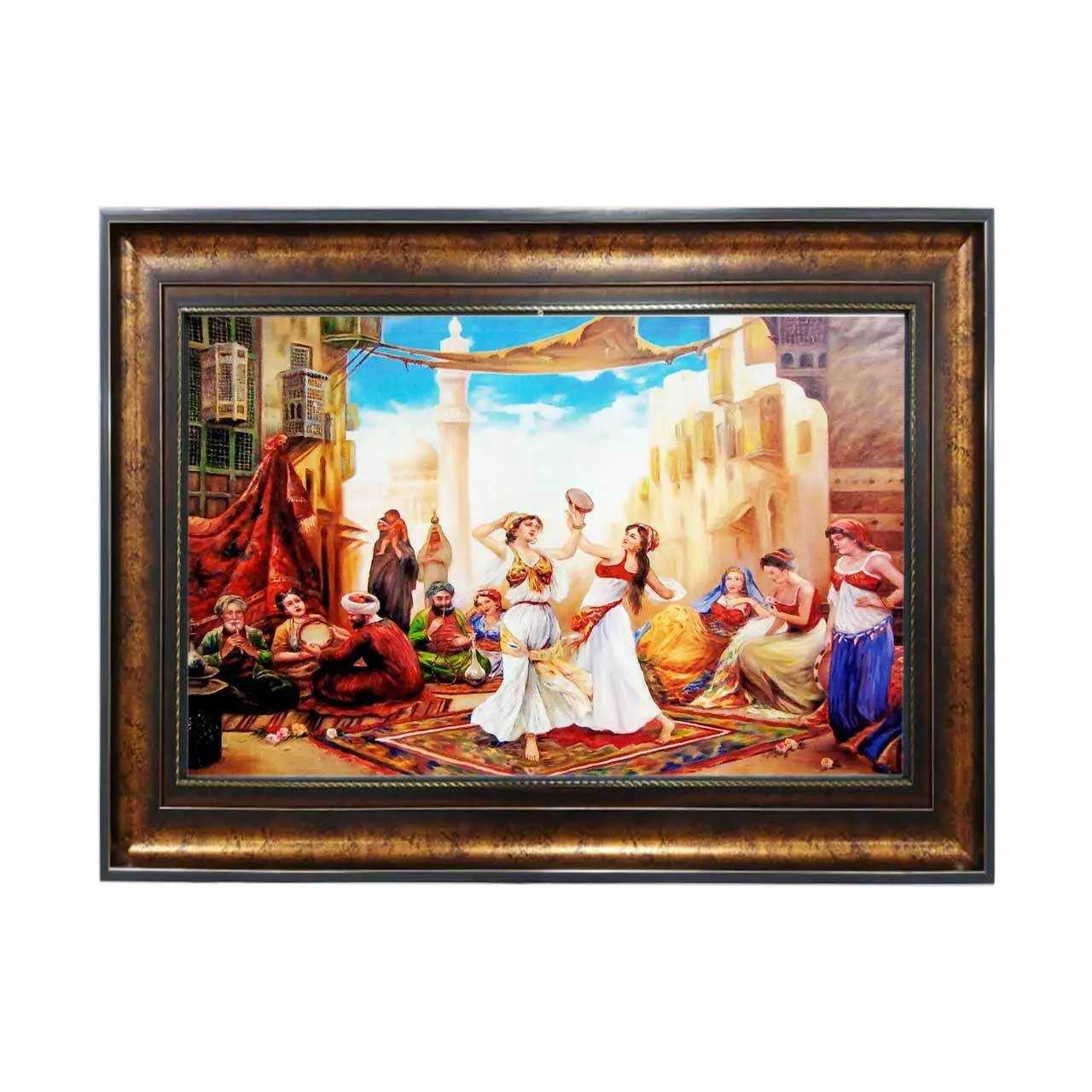 تابلو فرش چاپی طرح دهکده کد 13313 سایز 50×35 سانتی متری