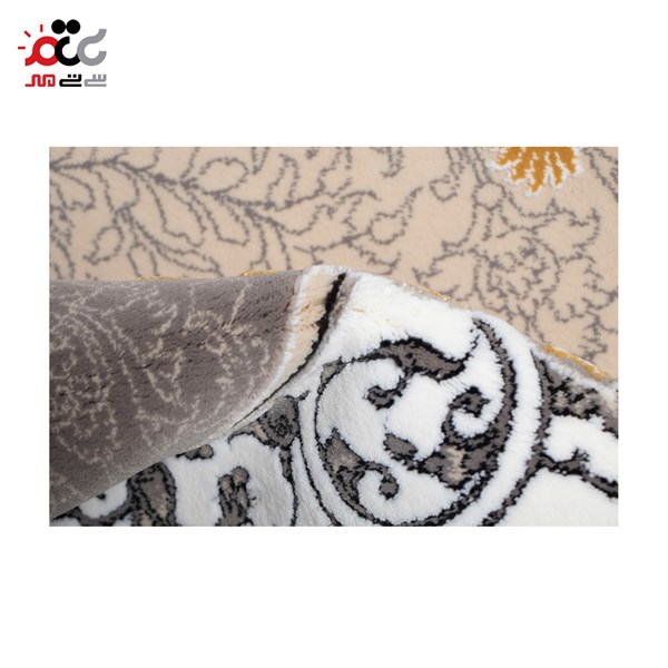 فرش ماشینی طرح بژ حاشیه سیلور کد 1439