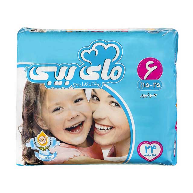 پوشک کامل بچه مای بیبی سایز 6 بسته 24 عددی
