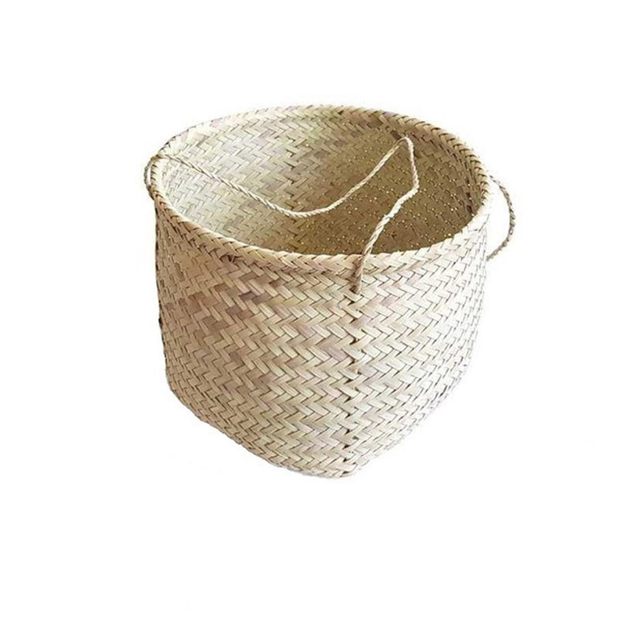 سبد حصیری دسته دار مدل گلدانی کد 11