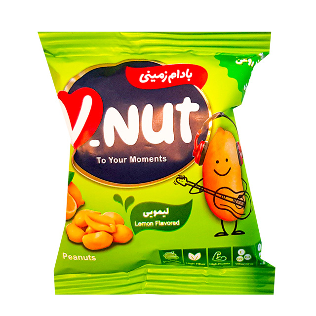 مغز بادام زمینی رست شده با طعم لیمو وی نات 35 گرمی