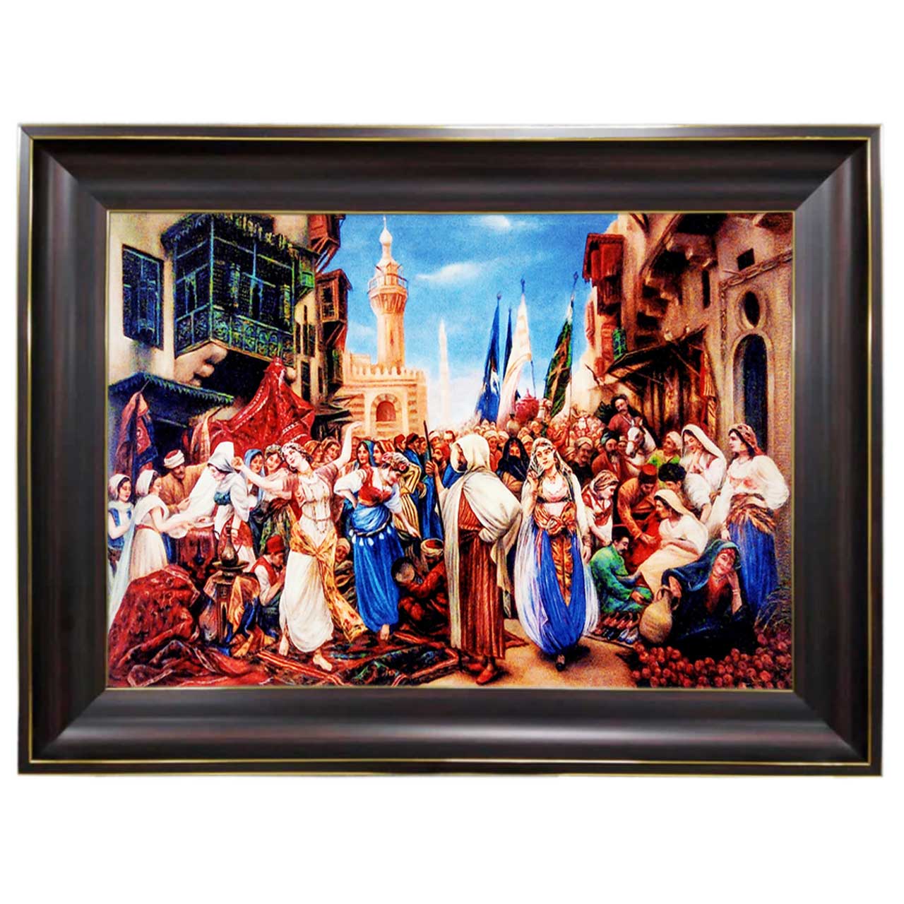 تابلو فرش چاپی طرح روستا کد 13319 سایز 100×50 سانتی متری