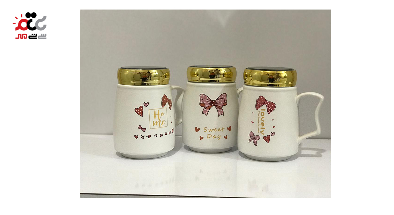 ماگ درب پیچی طرح پاپیون