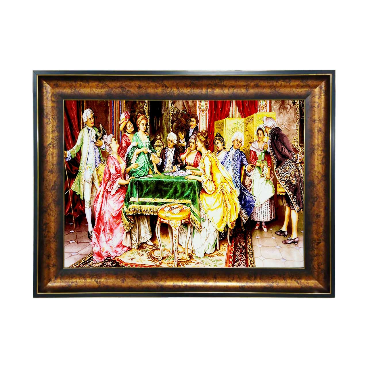 تابلو فرش چاپی طرح ضیافت کد 11007 سایز 50×35 سانتی متری