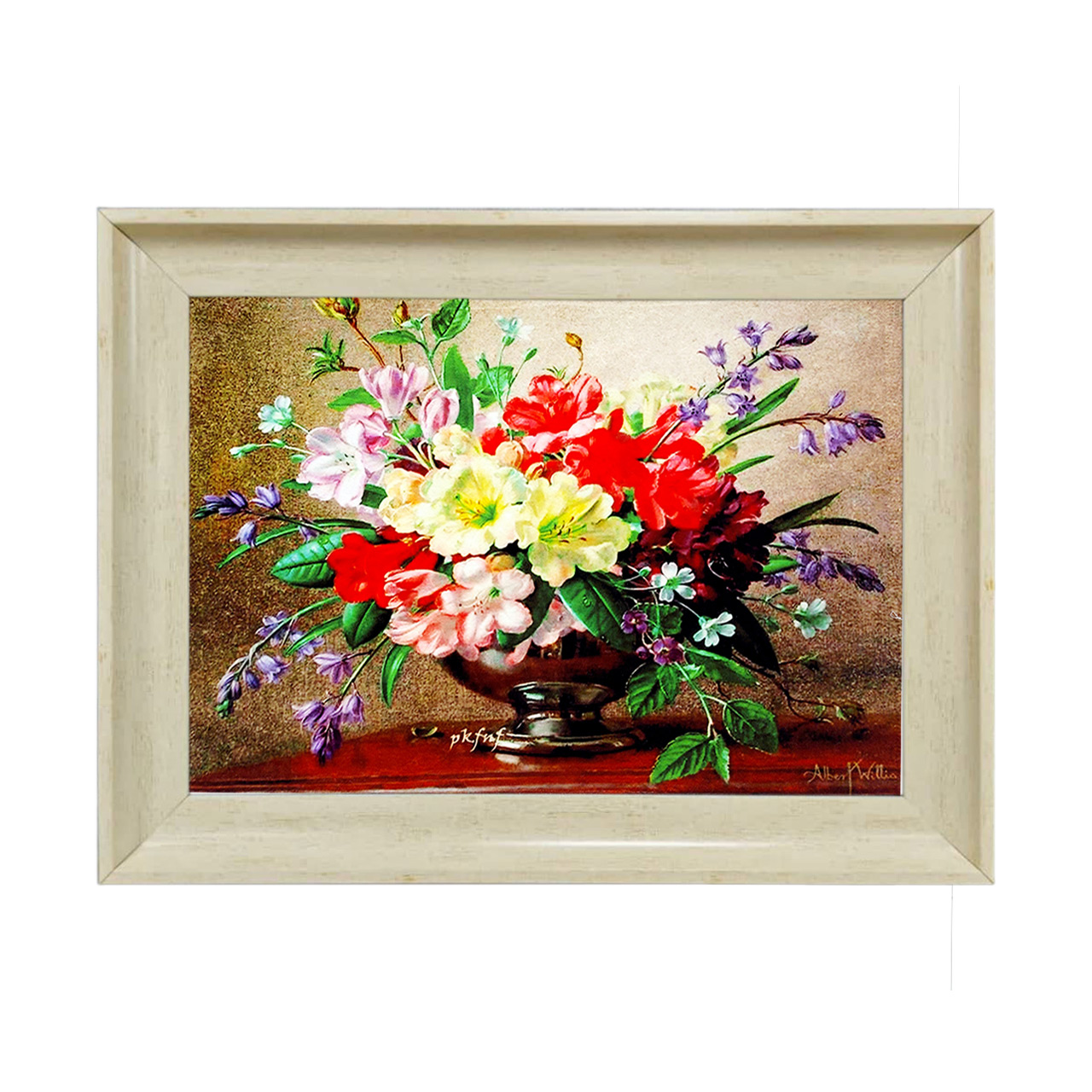 تابلو فرش چاپی طرح گل کد 12018 سایز 50×35 سانتی متری