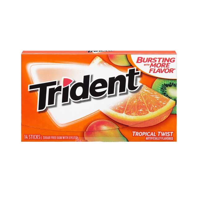 آدامس مکس تریدنت با طعم میوه های استوایی بسته 14 عددی