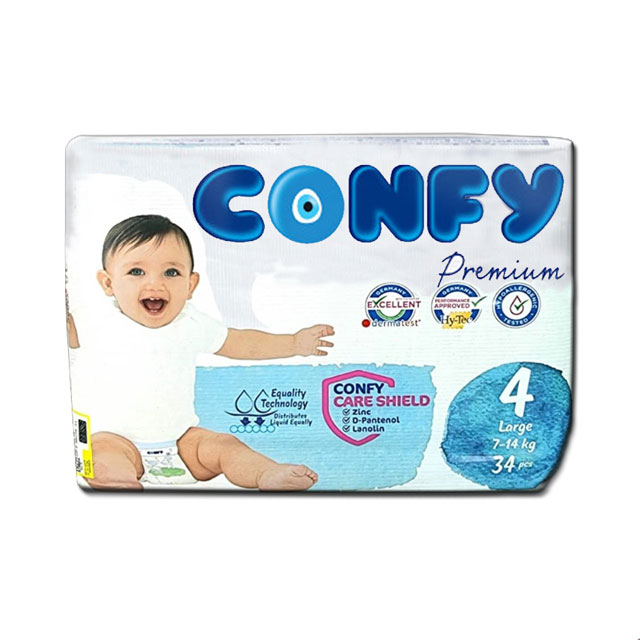 پوشک بچه کانفی سایز 4 تعداد 34 عددی