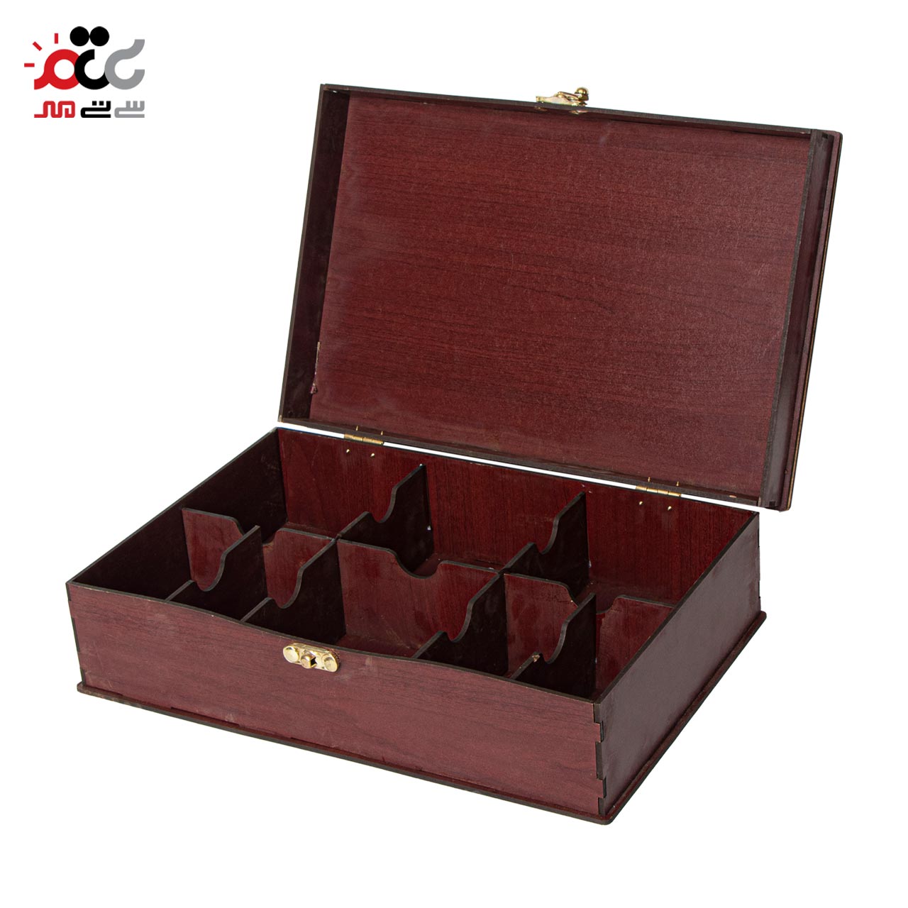 باکس چای چوبی مدل 8 خانه