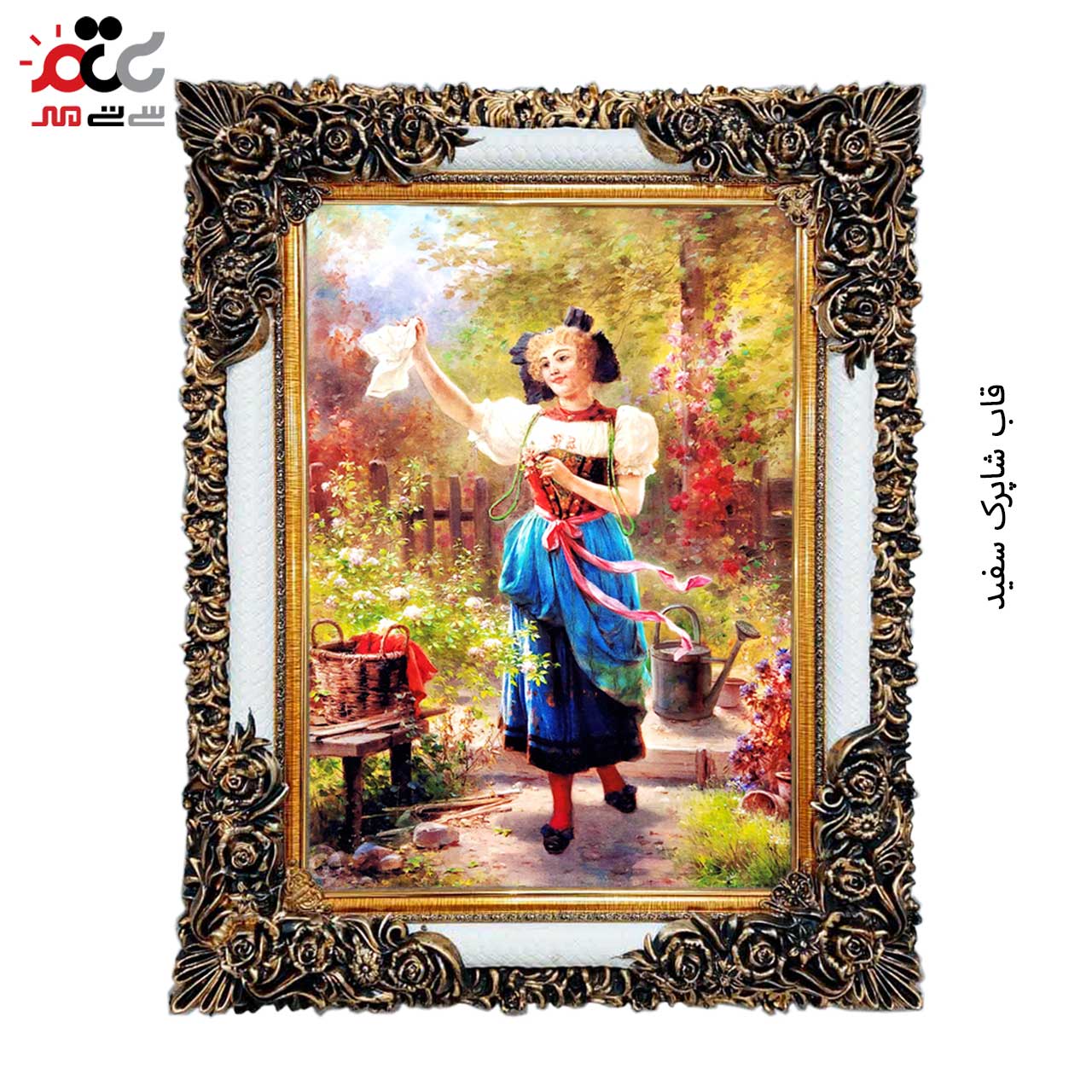 تابلو فرش چاپی طرح دختر کد 11300 سایز 70×50 سانتی متری
