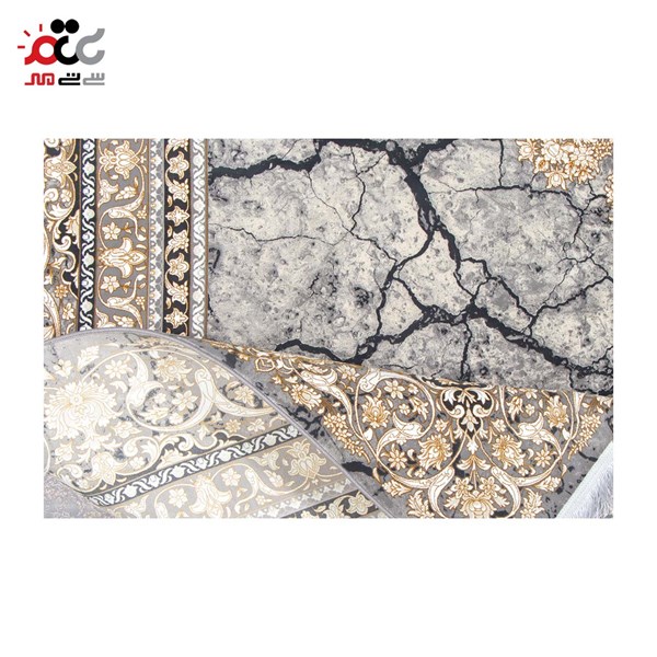 فرش ماشینی مدل کویر نقره ای کد 1204