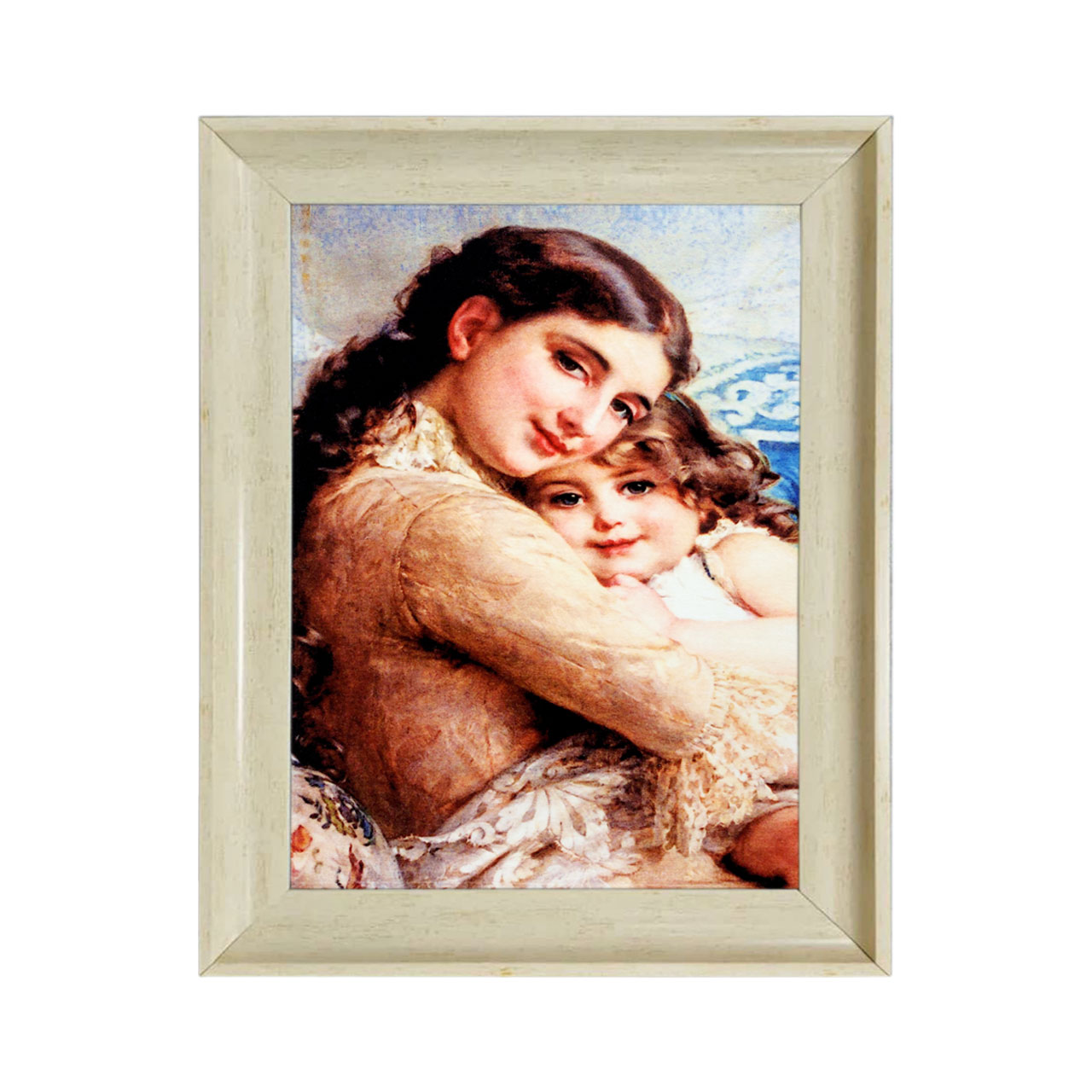 تابلو فرش چاپی طرح مادر و دختر کد 13042 سایز 60×40 سانتی متری