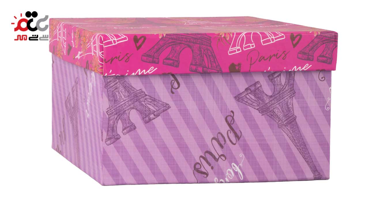 جعبه هدیه مقوایی مربعی مدل برج ایفل سایز 3