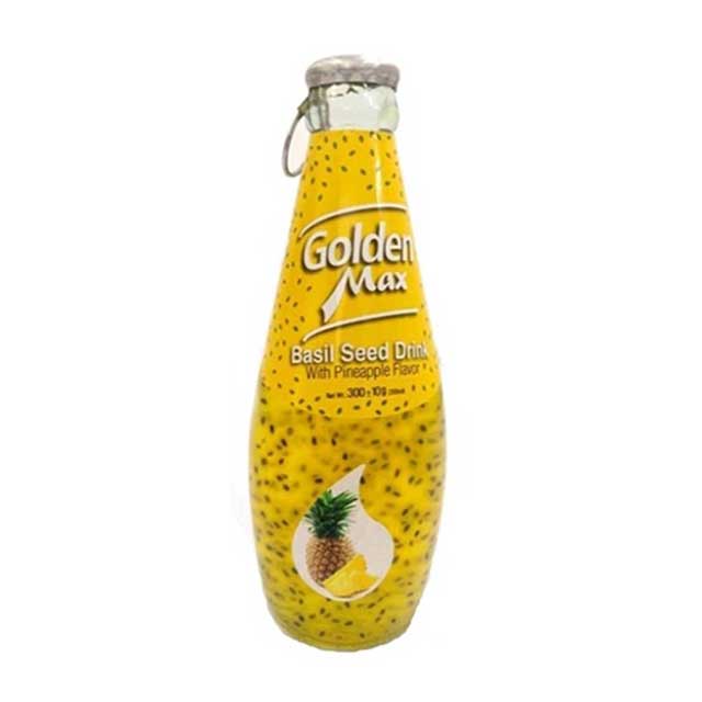 نوشیدنی تخم شربتی با طعم آناناس گلدن مکس 300 میلی لیتری