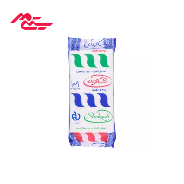 دستمال جیبی شکوه مدل دو لایه 10 عددی