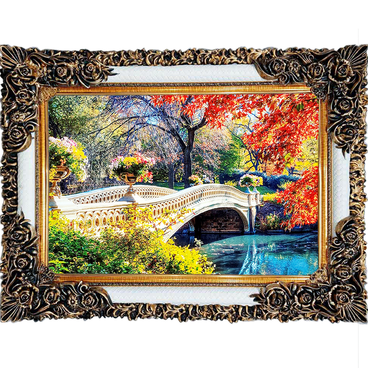 تابلو فرش چاپی طرح رودخانه کد 10011 سایز 100×70 سانتی متری