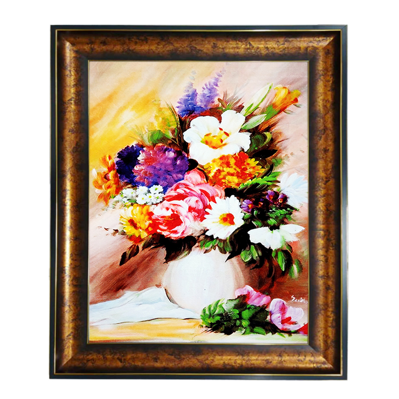 تابلو فرش چاپی طرح گل کد 12329 سایز 100×50 سانتی متری