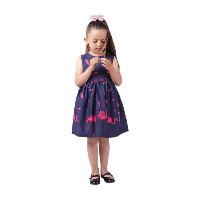 خرید پیراهن مجلسی دخترانه طرح فلامینگو 