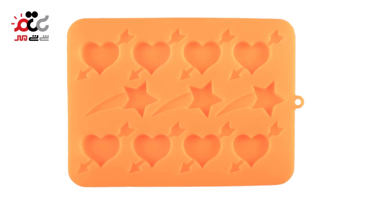 قالب سیلیکونی شکلات مدل قلب و ستاره دنباله دار بسته 11 عددی