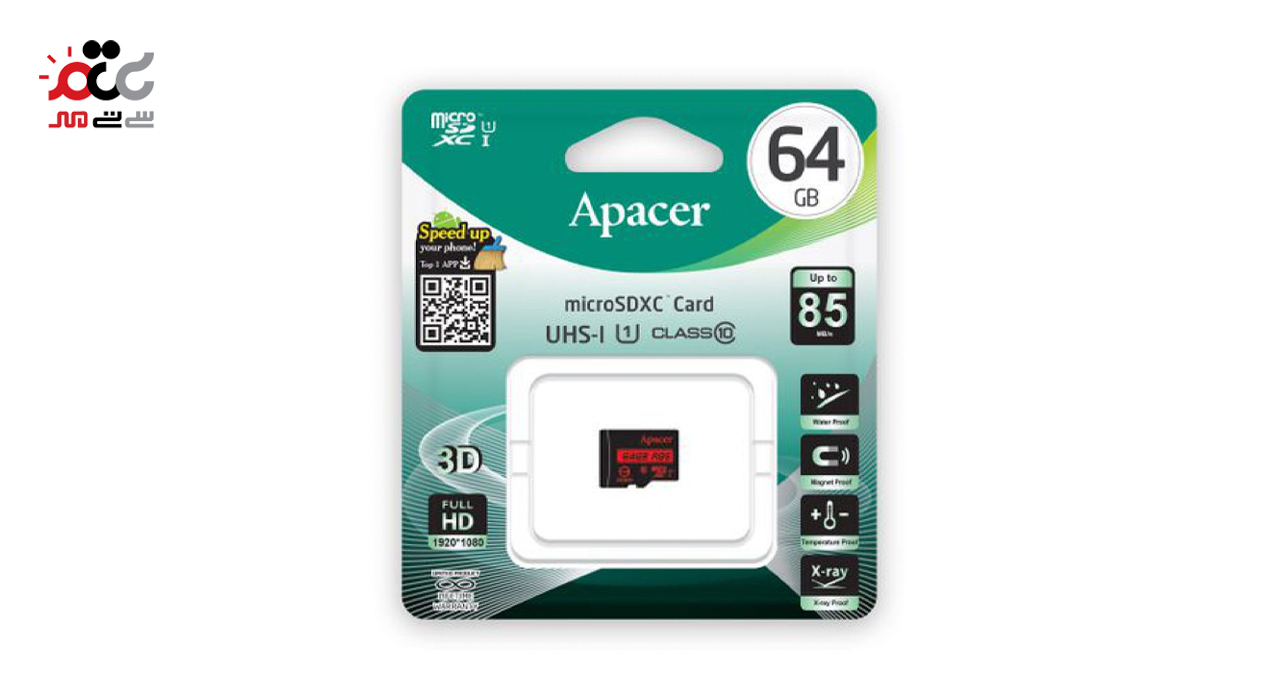 کارت حافظه microSDXC اپیسر 64 گیگابایت کلاس 10 ا سرعت 85MB/s