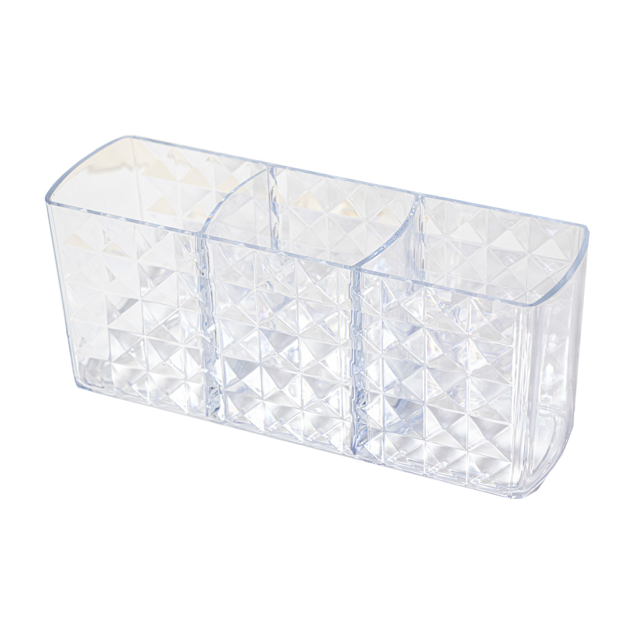 استند اکریلیک لوازم آرایشی مدل الماس طرح 3 خانه