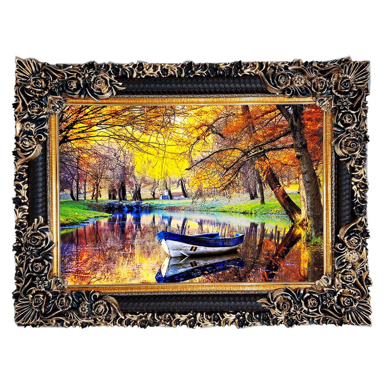 تابلو فرش چاپی طرح منظره کد 10016 سایز 70×50 سانتی متری