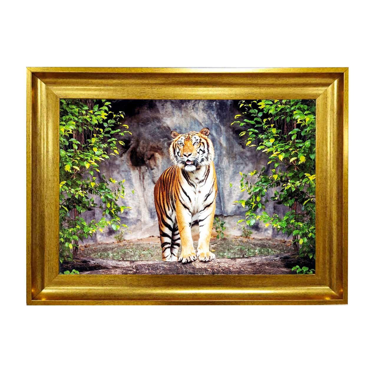 تابلو فرش چاپی طرح ببر کد 14011 سایز 50×50 سانتی متری