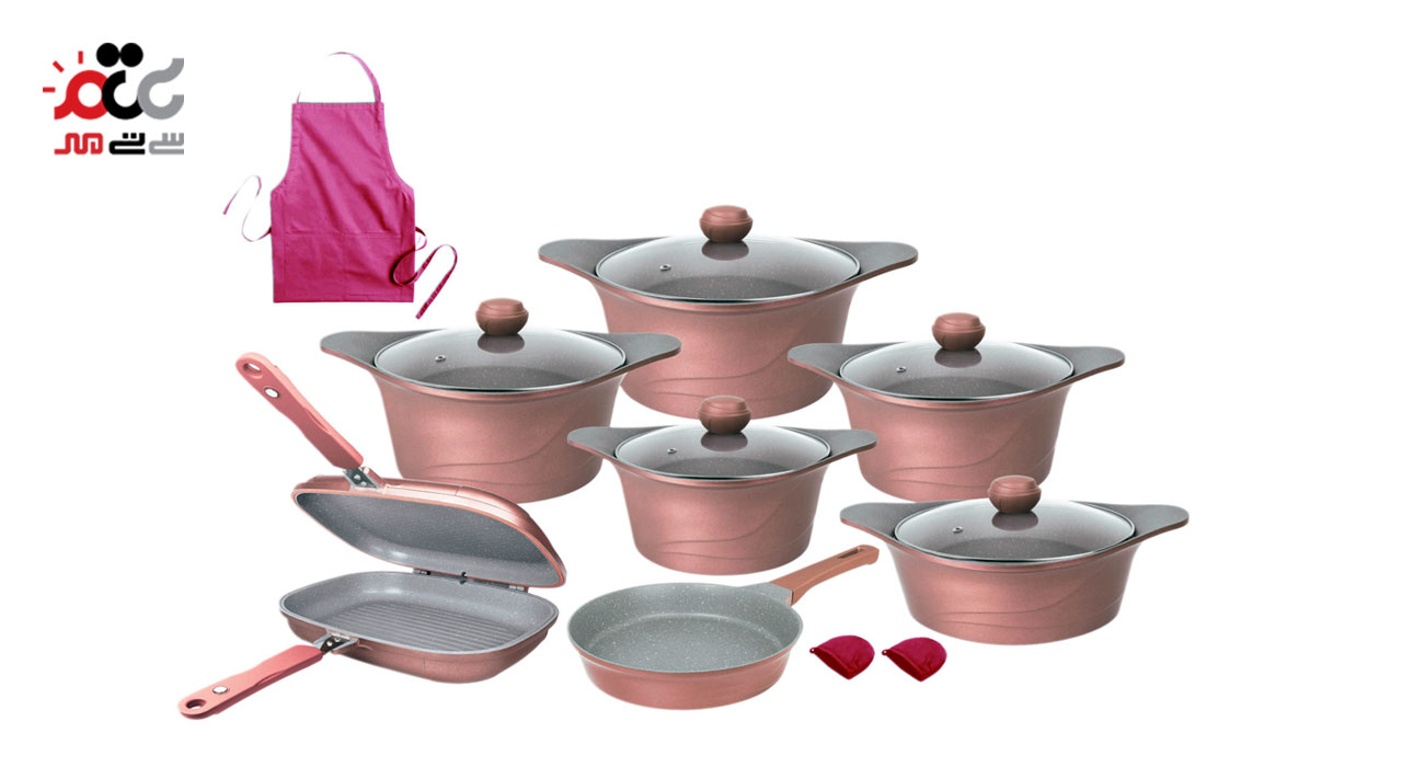 سرویس پخت و پز 16 پارچه چدن ام جی اس مدل Korea