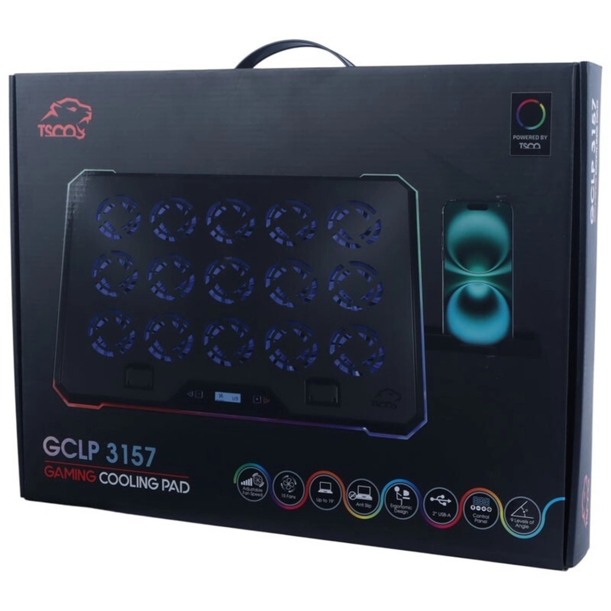 پایه خنک کننده لپ تاپ گیمینگ TSCO مدل GCLP 3157 - مشکی (گارانتی 18 ماهه تسکو)