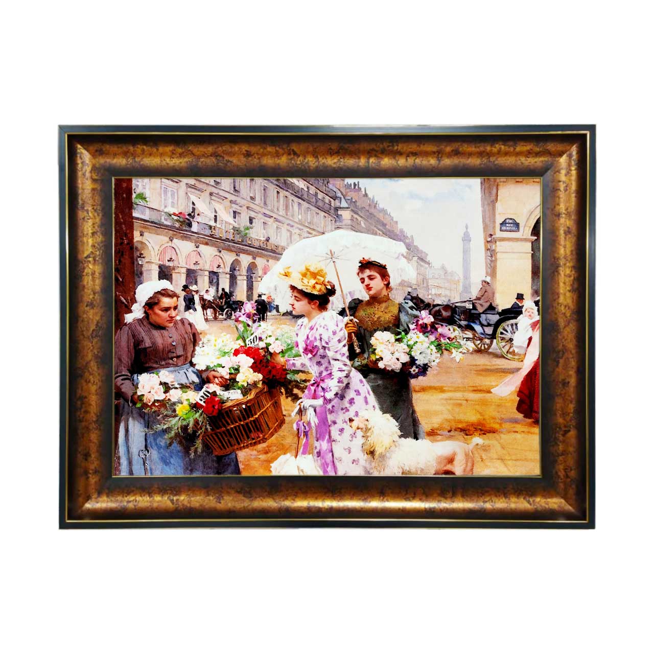 تابلو فرش چاپی طرح فرانسه کد 11055 سایز 50×35 سانتی متری