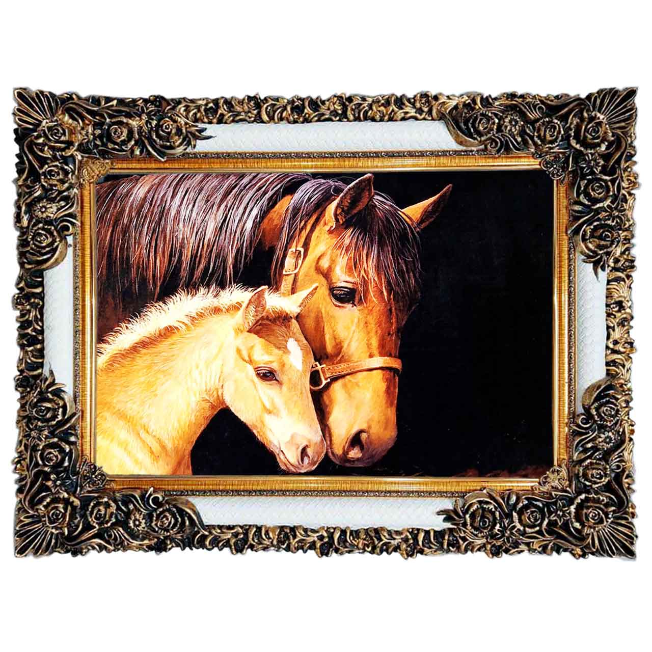 تابلو فرش چاپی طرح اسب کد 14016 سایز 100×50 سانتی متری