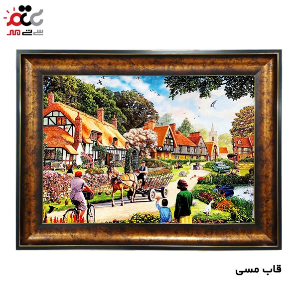 تابلو فرش طرح دهکده کد 10119 سایز 60×40 سانتی متری