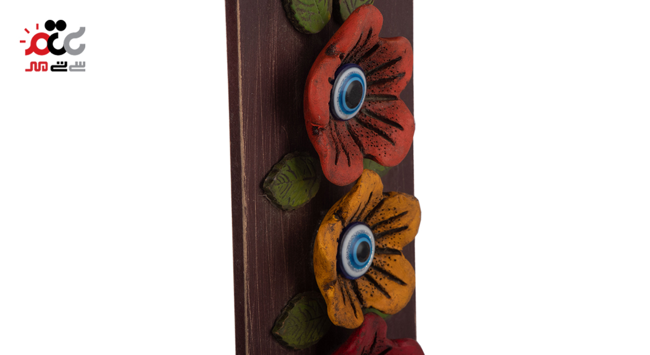 جا کلیدی چوبی 4 گل طرح چشم نظر