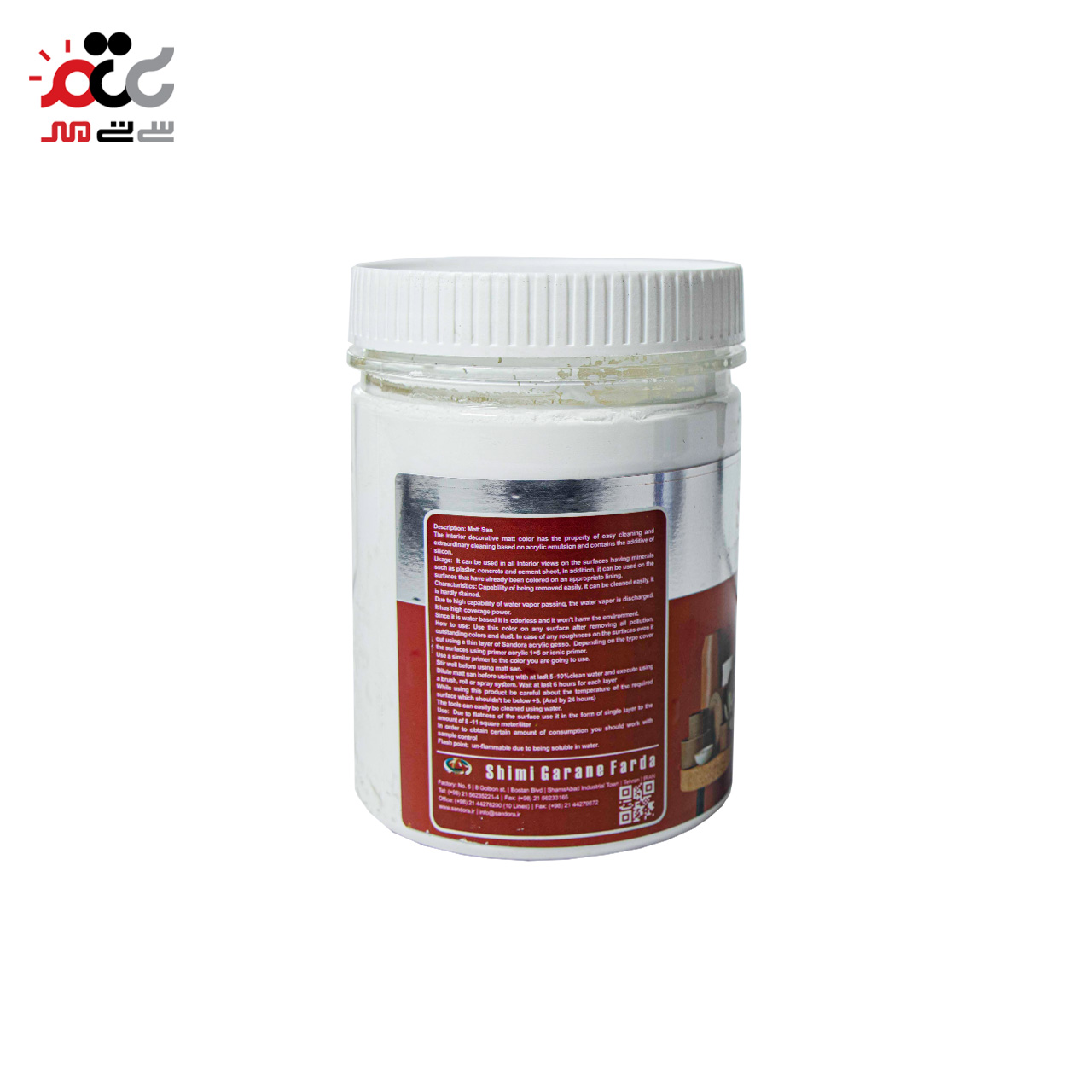 رنگ آکریلیک  سفید مات سوپر سیلیکونی ساندورا کد 204