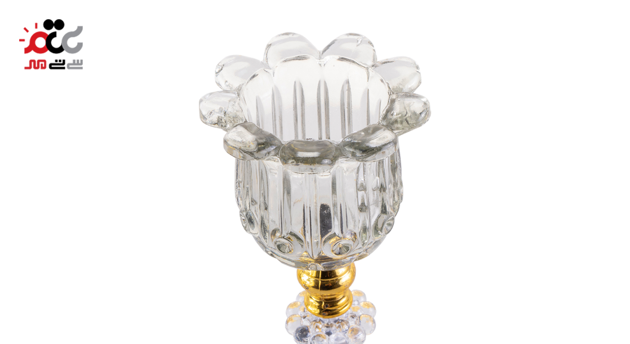 جا شمعی پایه دار طرح گل مجموعه 3 عددی کد 01