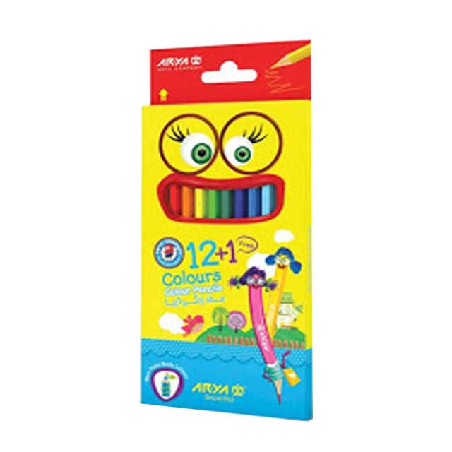 مداد رنگی آریا بسته 12 عددی همراه با 1 مداد بیشتر