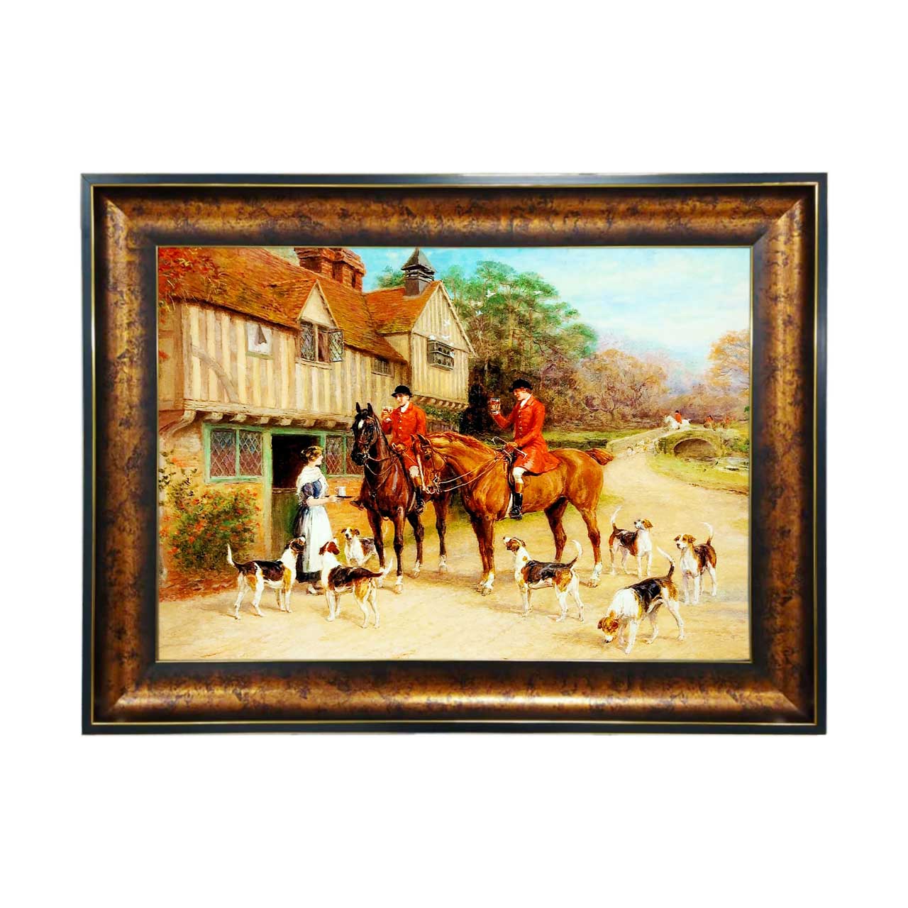 تابلو فرش چاپی طرح شکار کد 11080 سایز 50×35 سانتی متری