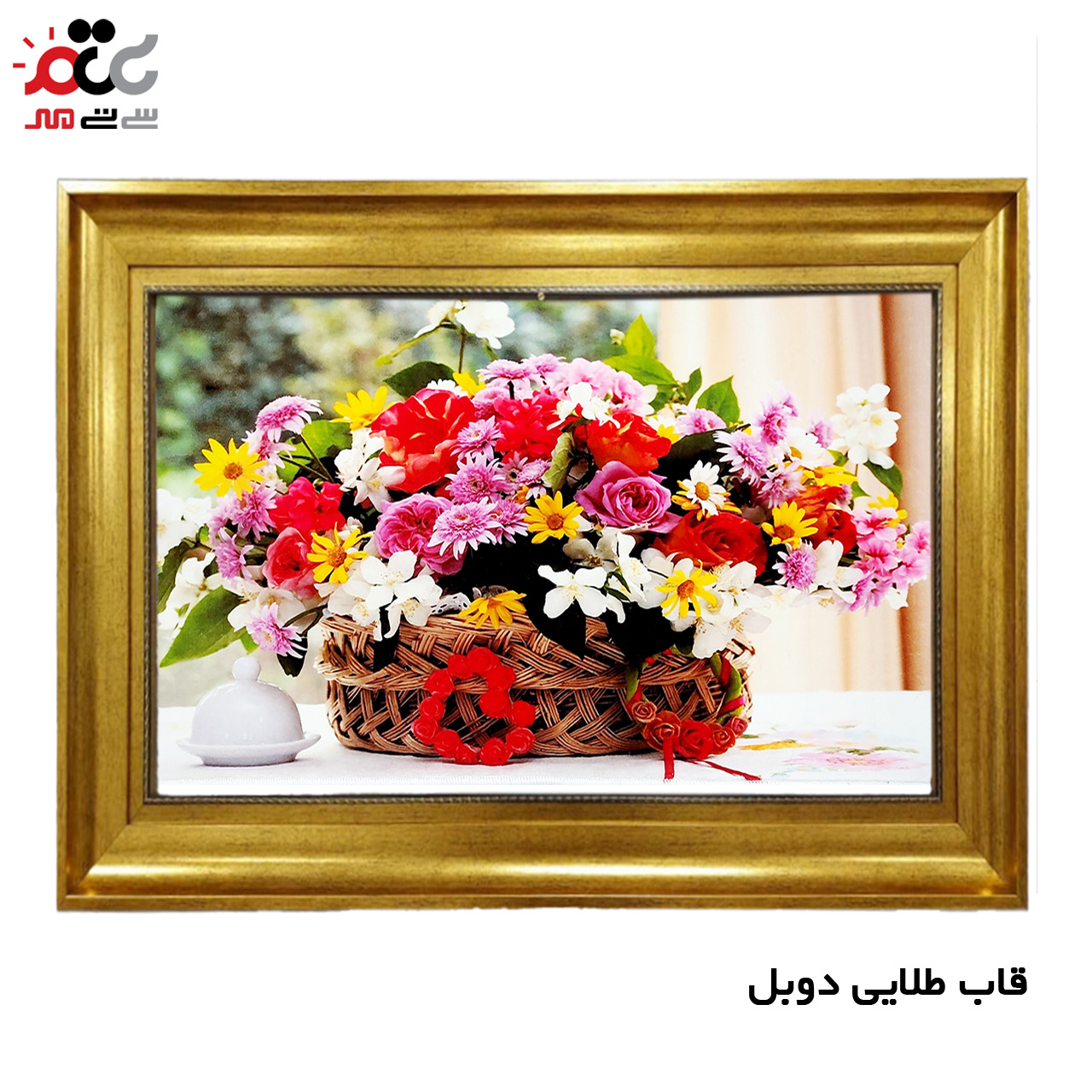 تابلو فرش چاپی طرح گل کد 12012 سایز 50×50 سانتی متری