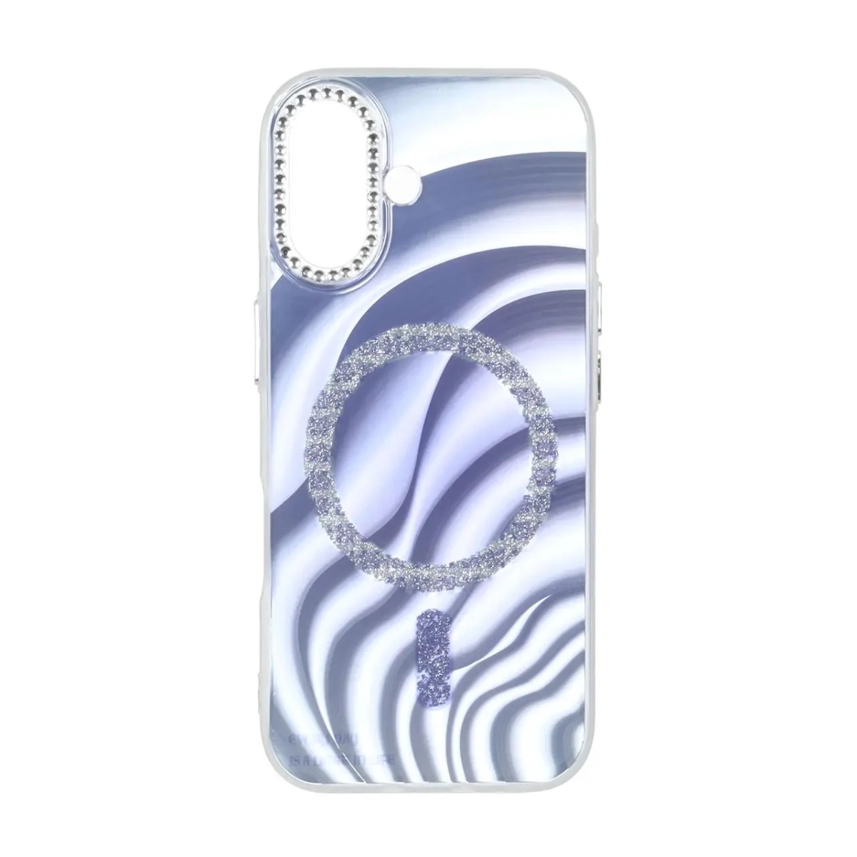 قاب هولوگرامی طرح مگ سیف اکلیلی دور لنز نگین دار Apple iPhone 16 - کد 31