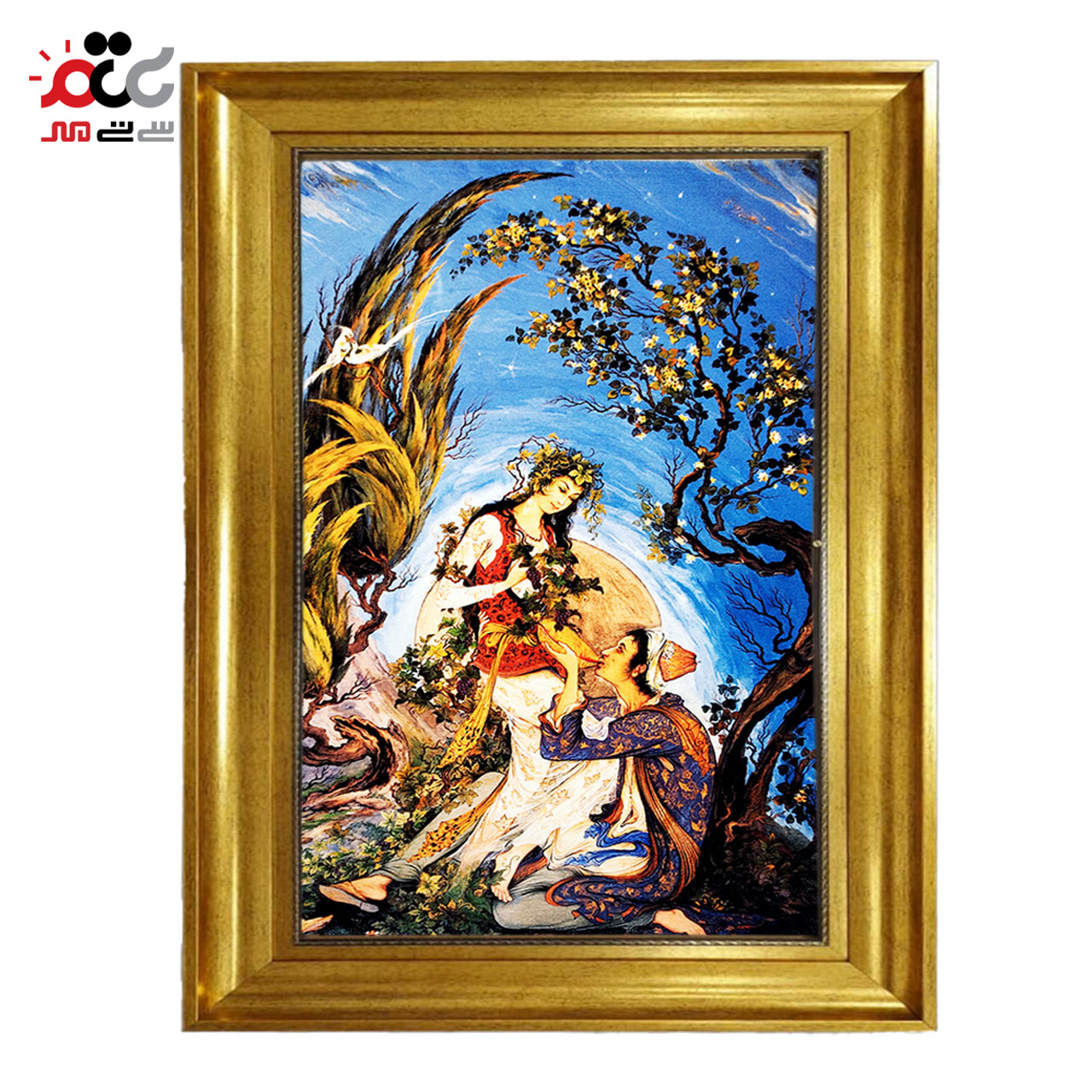 تابلو فرش چاپی طرح مینیاتوری کد 16012 سایز 50×50 سانتی متری