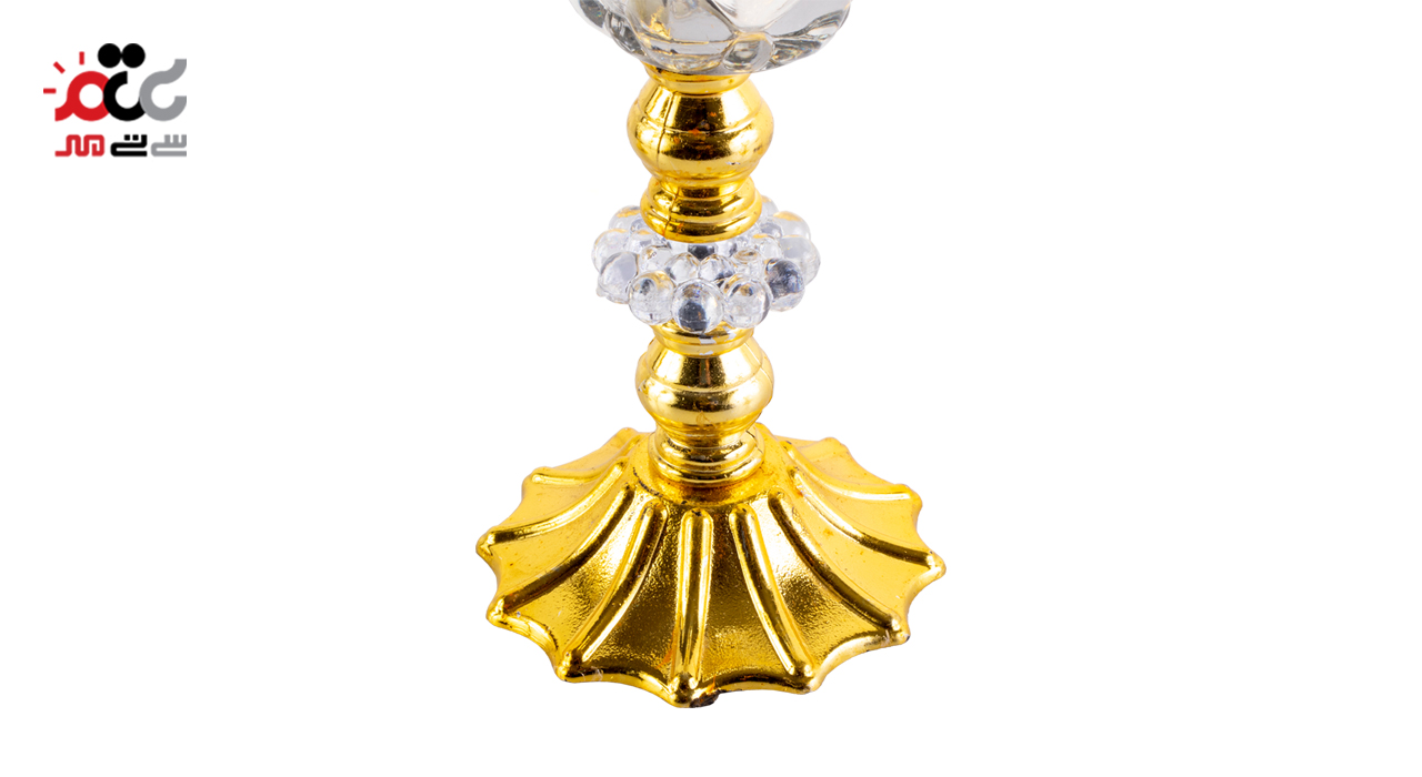 جا شمعی پایه دار طرح گل مجموعه 3 عددی کد 02