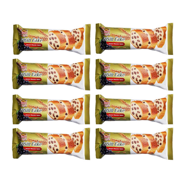 کیک کشمشی نظری 100 گرمی بسته 24 عددی