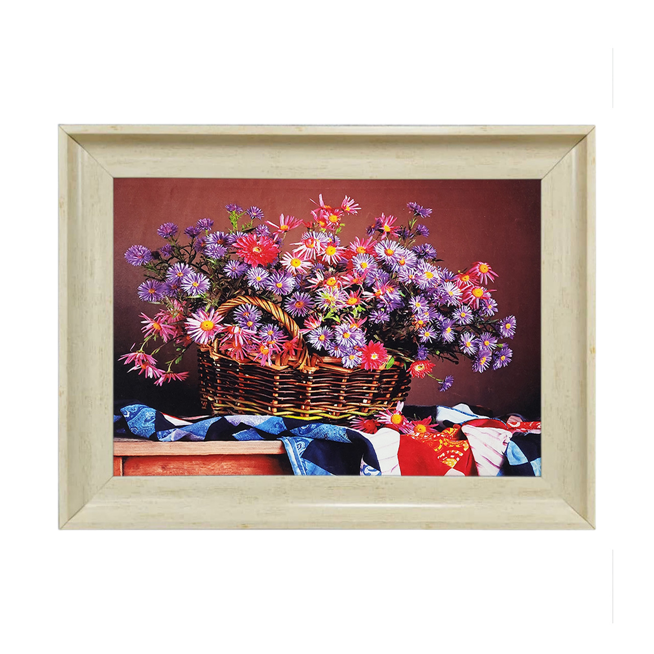 تابلو فرش چاپی طرح گل کد 12007 سایز 50×35 سانتی متری